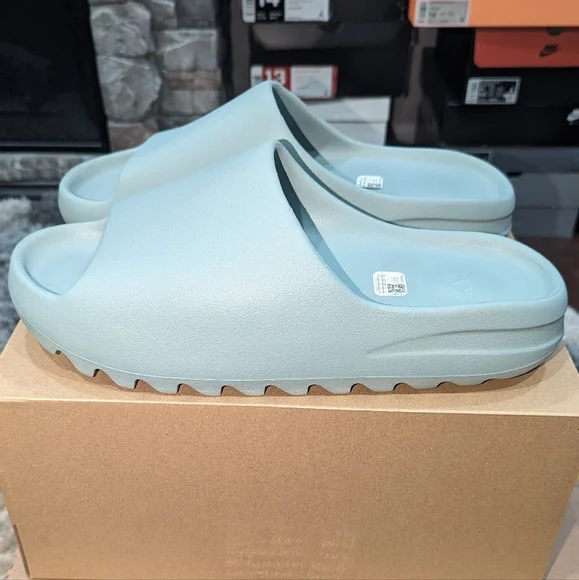 Adidas Yeezy Light Blue Sandals with Contoured Footbed